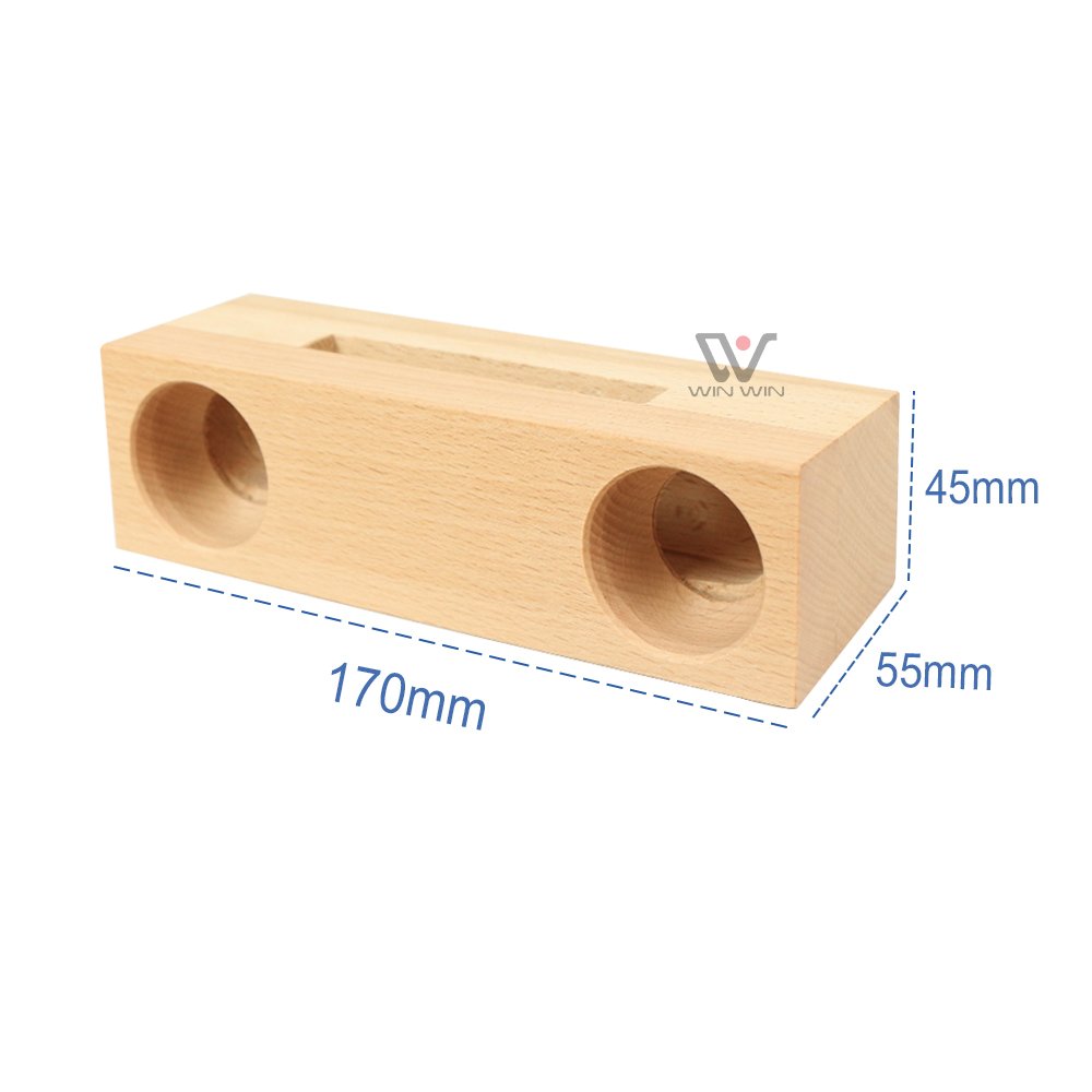 Natural Wood Wireless Loudspeaker Wooden Portable Double Bass Stand Hole Speakers Cellphone With Stand