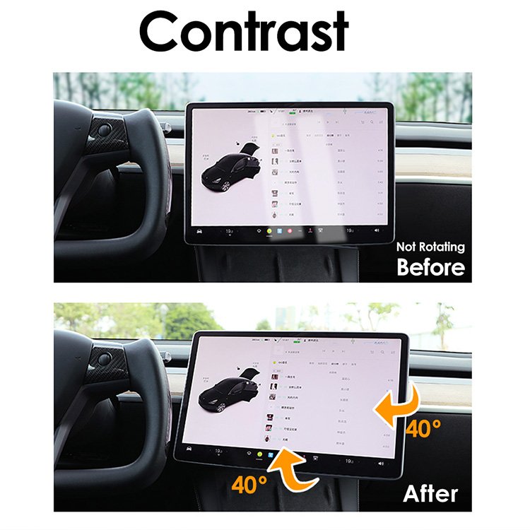 Car Dashboard Screen Rotation Tilt Holder for Tesla Model Y 3 Four Direction Screen Rotating Free Adjustable Tesla Accessories
