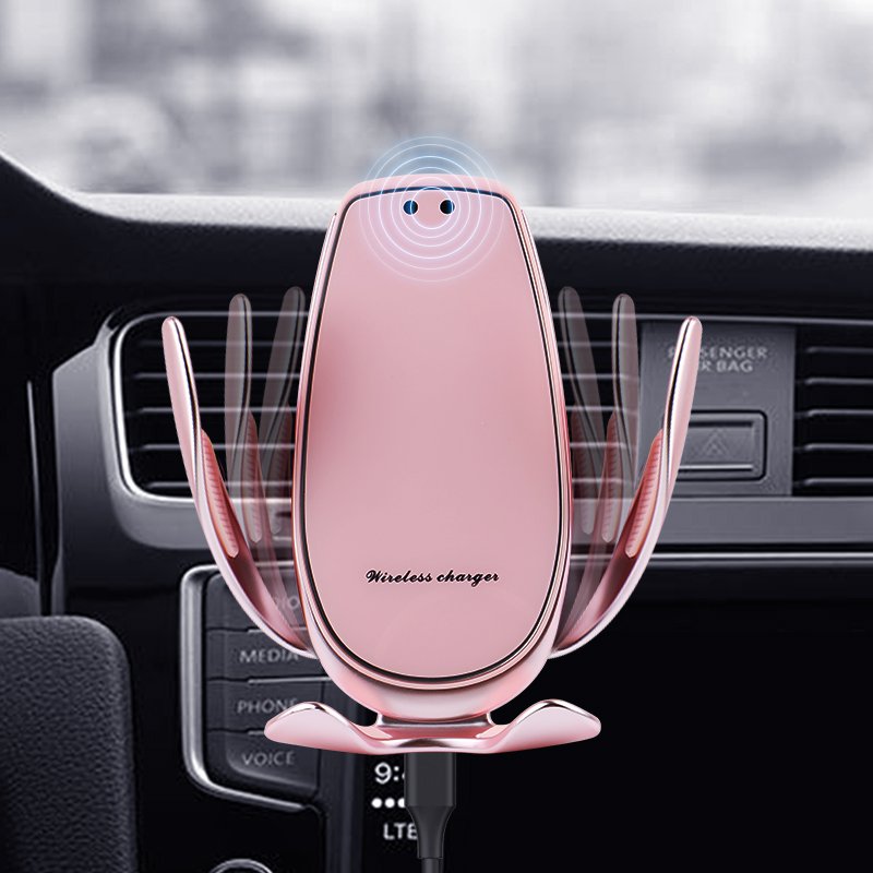 LVSHUO Infrared Auto-sens Air Vent Mount Smart Automatic Clamping 15W Charger Automatic Sensor Car Phone Holder Wireless Charger