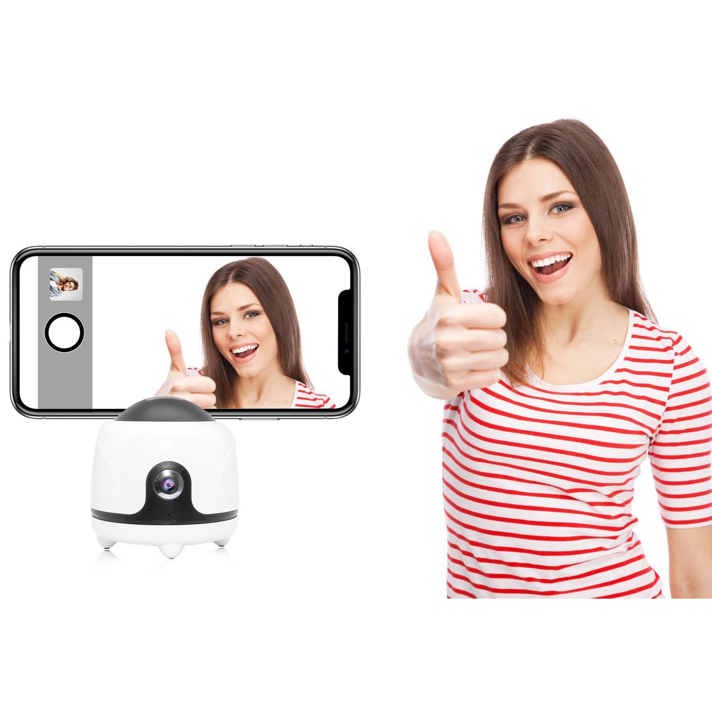 auto tracking camera mount no app smart shooting selfie stick 360 rotation auto face object tracking camera phone holder
