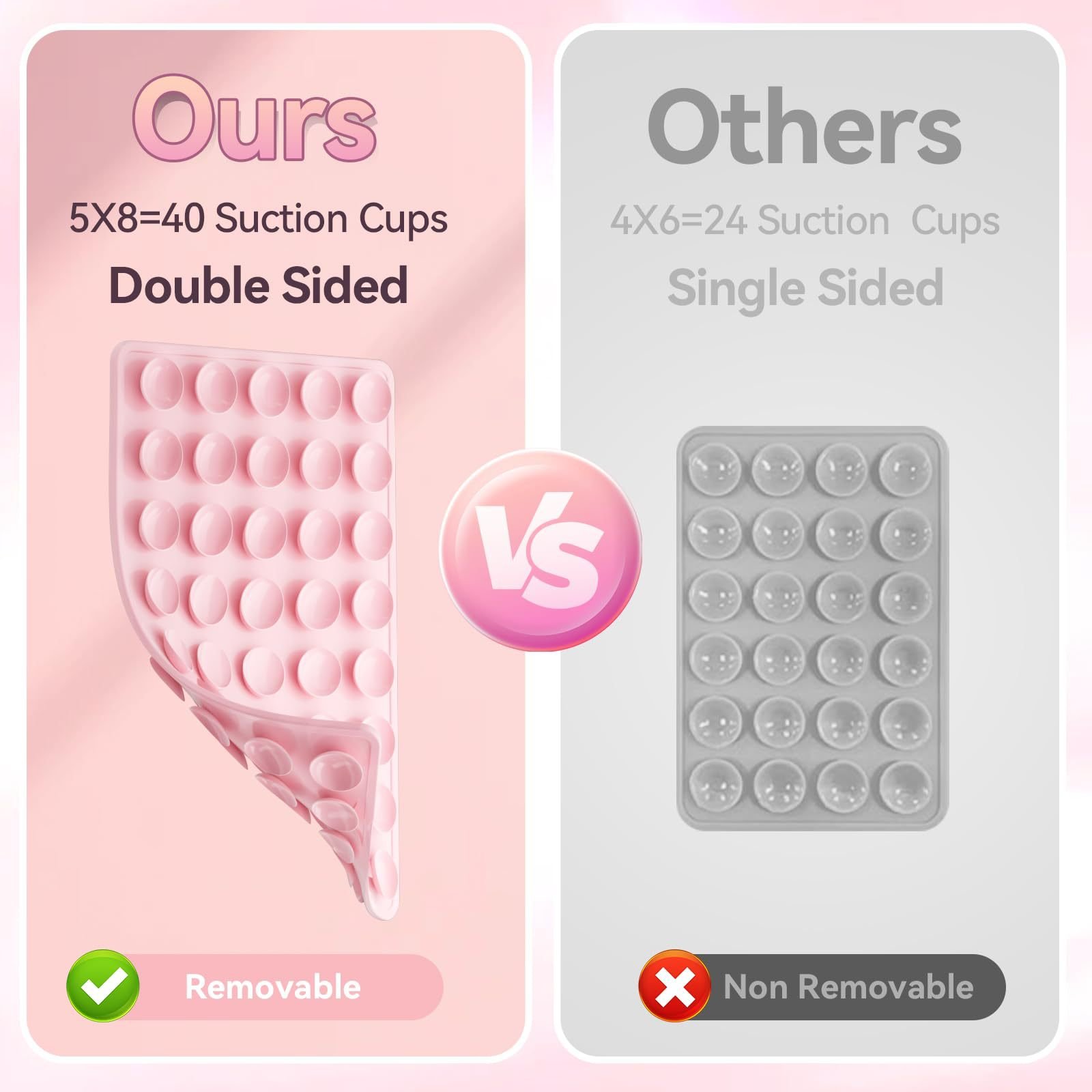 X904 40pic Double Sided Sticky Grippy Silicon Wall Vacuum Suction Cup Pad Silicone Mobile Phone Grip Mount Holder For Cell Phone