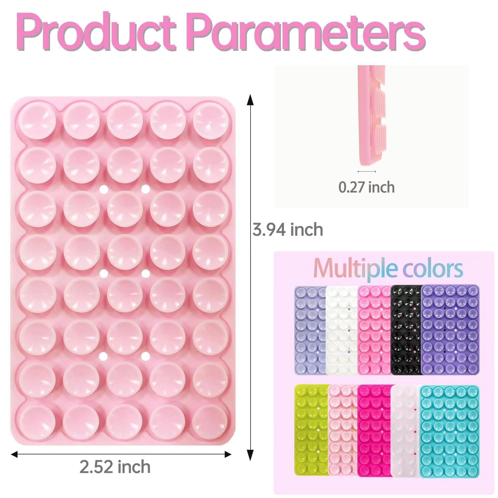 X904 40pic Double Sided Sticky Grippy Silicon Wall Vacuum Suction Cup Pad Silicone Mobile Phone Grip Mount Holder For Cell Phone