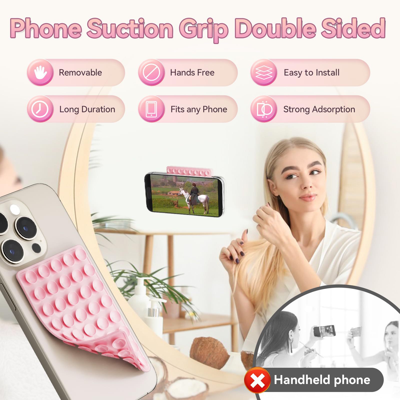 X904 40pic Double Sided Sticky Grippy Silicon Wall Vacuum Suction Cup Pad Silicone Mobile Phone Grip Mount Holder For Cell Phone