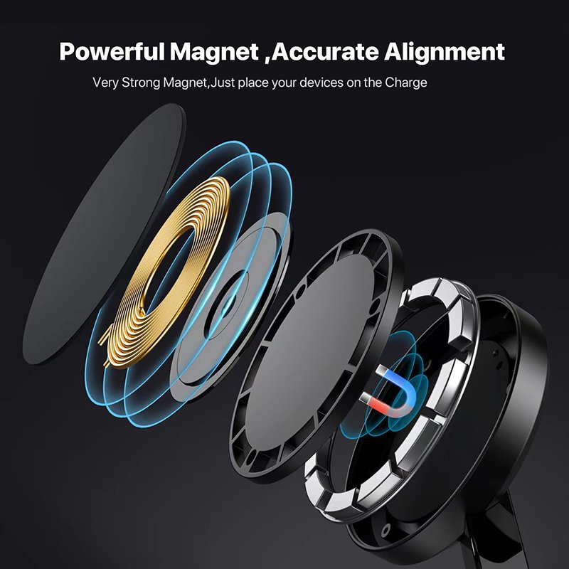 Air Vent Vehicular Charger Magnetic Car Phone Holder Wireless Charger Mobile Phone 15W Telefono Technology TYPE-C 8mm 50g CN;GUA
