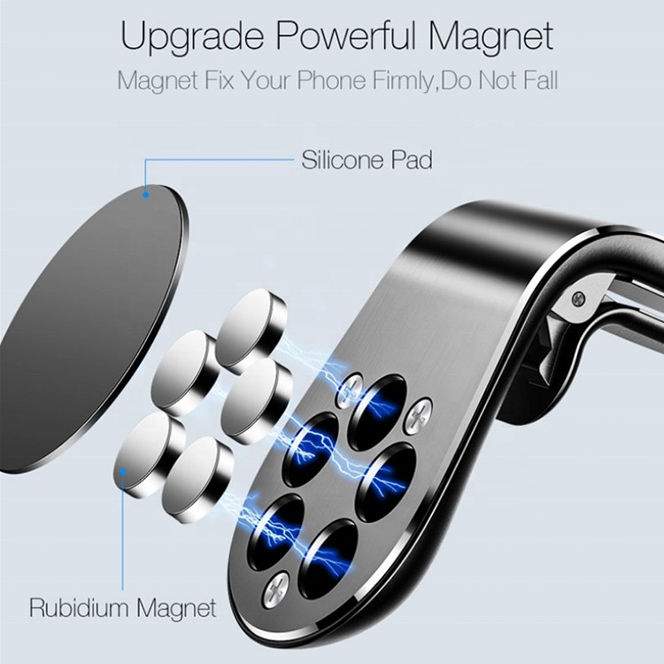 Customized Products L Type Air Vent Clip Stand Magnetic Car Mobile Phone Holder