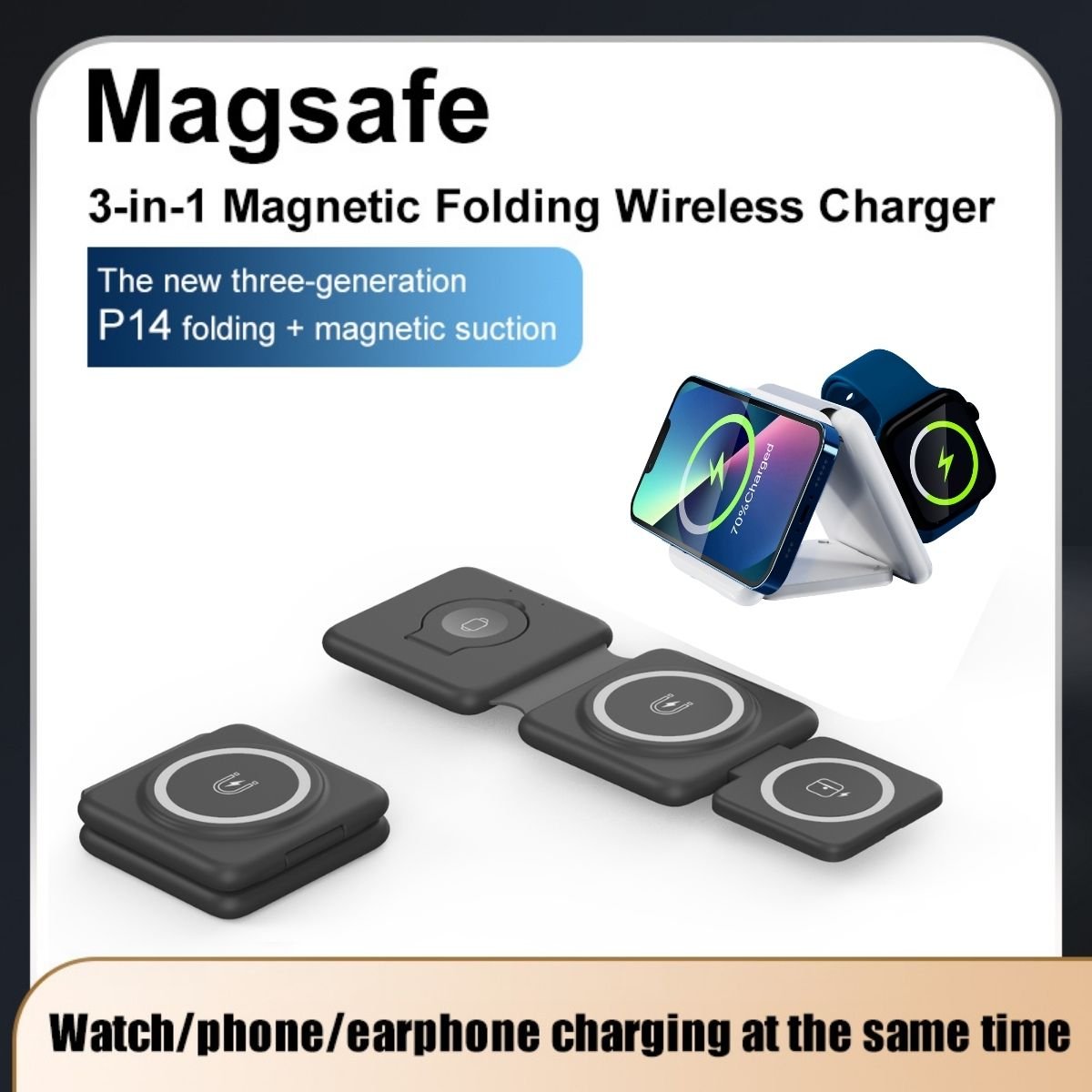 New Arrival 2023 Products For phone 14 Wireless Charger Dock Foldable 15W Multi Charging Stand 3 in 1 Wireless Charging pad