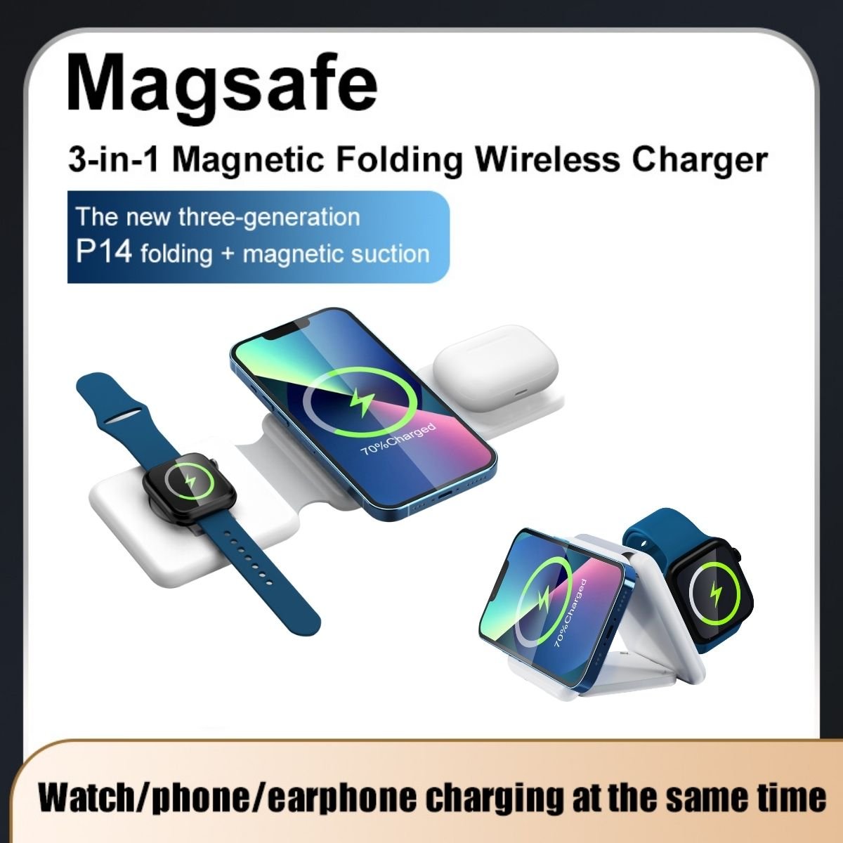 New Arrival 2023 Products For phone 14 Wireless Charger Dock Foldable 15W Multi Charging Stand 3 in 1 Wireless Charging pad