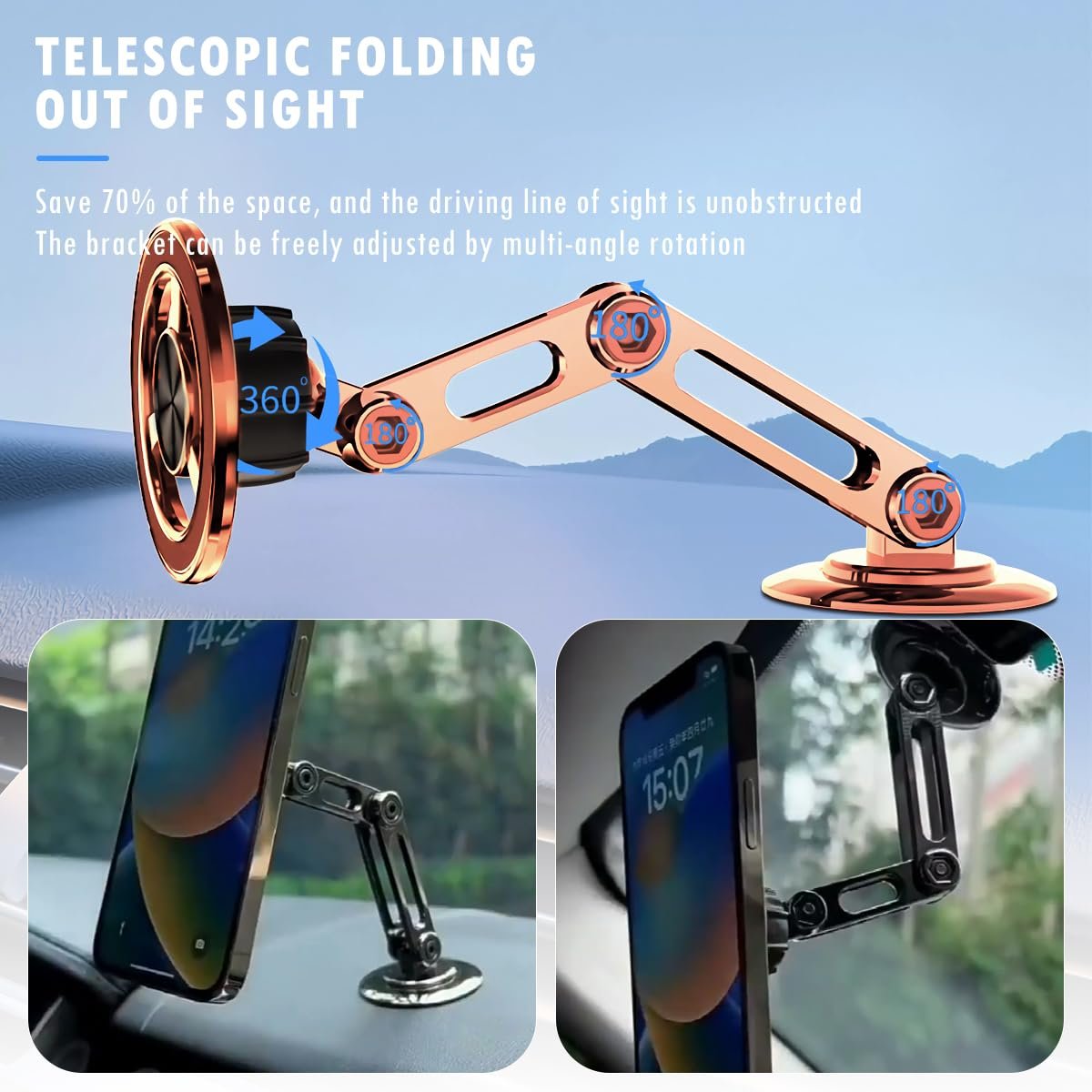 Universal 360 Degree PRO Magnetic Suction Car Phone Holder for All Smartphone for Car dashboard