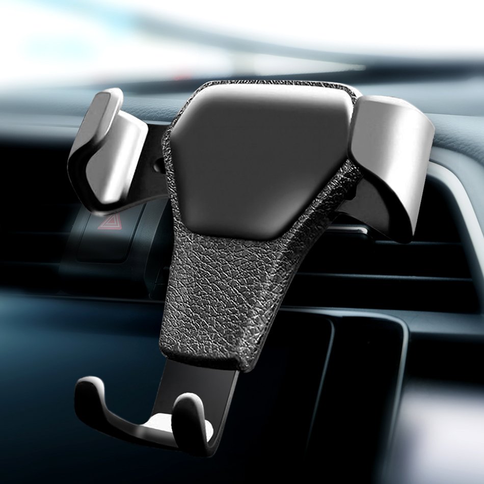 Universal Leather Gravity Car Mobile Phone Holder ABS Plastic Stand Mount Adjustable Function Portable Smart phone holder