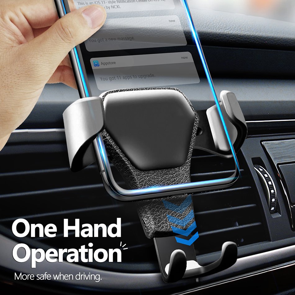 Universal Leather Gravity Car Mobile Phone Holder ABS Plastic Stand Mount Adjustable Function Portable Smart phone holder