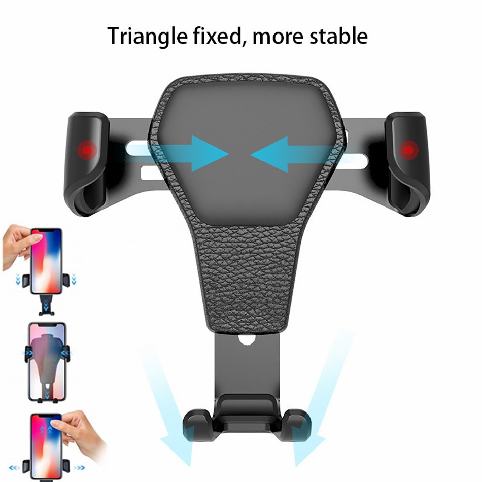 Universal Leather Gravity Car Mobile Phone Holder ABS Plastic Stand Mount Adjustable Function Portable Smart phone holder