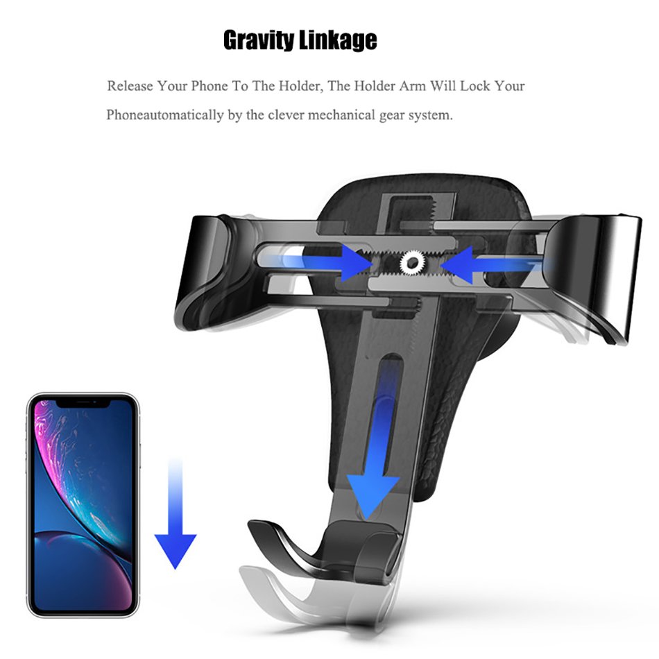 Universal Leather Gravity Car Mobile Phone Holder ABS Plastic Stand Mount Adjustable Function Portable Smart phone holder