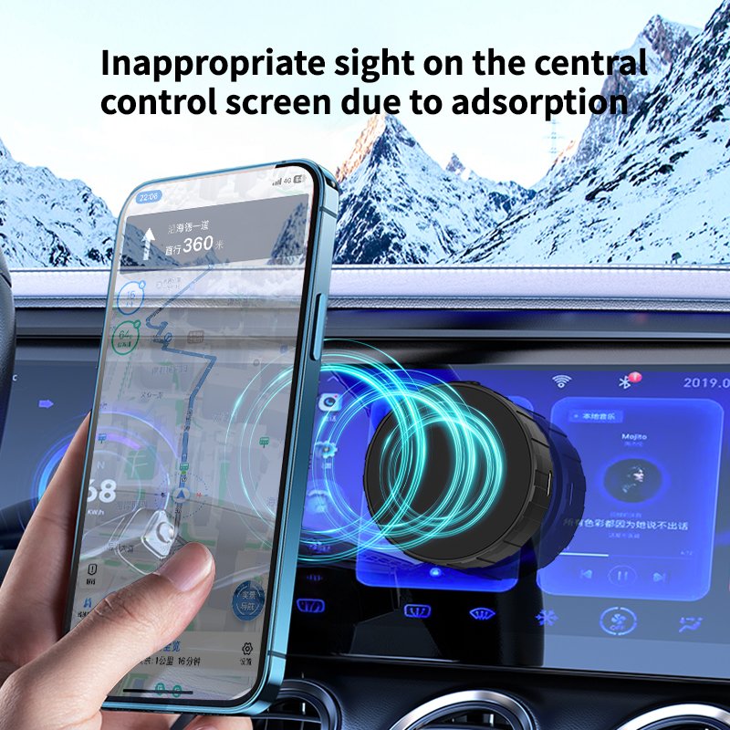 2024 New Customized Upgrade Glass Strong Vacuum Suction Cup Magnetic Car Holder For Mobile Phone 2 Sides Universal Wall Holder