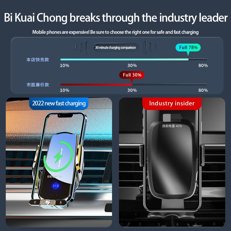 Hot Product Qi 15W Car Wireless Charger Magnetic Fast Charging Station Air Vent Touch Button Car Cell Phone Holder For Android