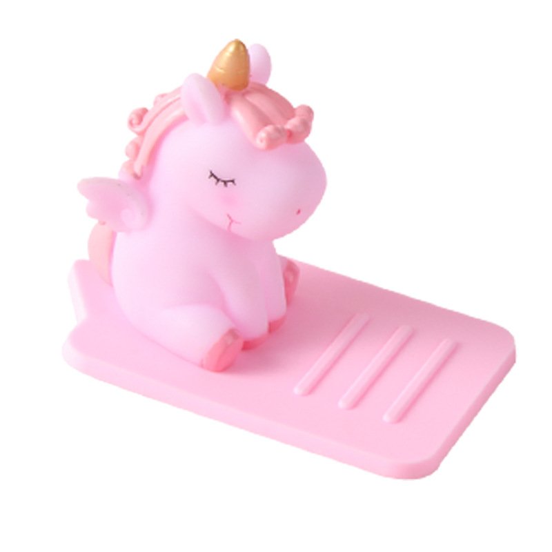 Unicorn Car Holder Desktop Adjustable Mobile Phone Holder Cartoon PVC Soft Silicone Lazy Phone Holder
