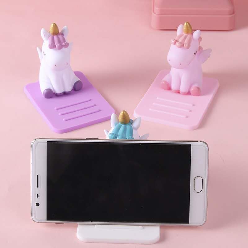 Unicorn Car Holder Desktop Adjustable Mobile Phone Holder Cartoon PVC Soft Silicone Lazy Phone Holder