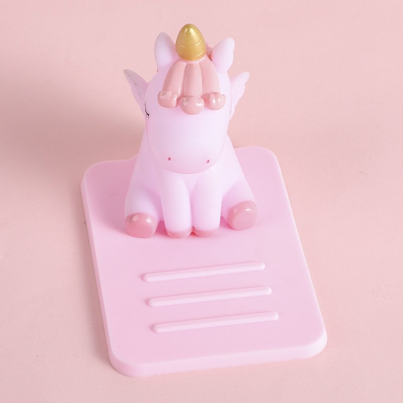 Unicorn Car Holder Desktop Adjustable Mobile Phone Holder Cartoon PVC Soft Silicone Lazy Phone Holder