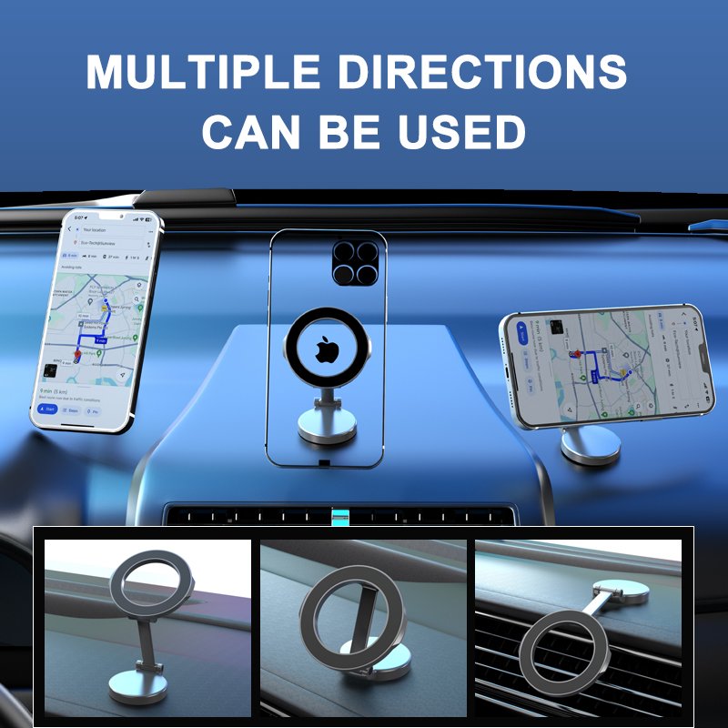 GREATYYT 360 degree rotating car phone holder magnetic folding magnet dashboard phone holder