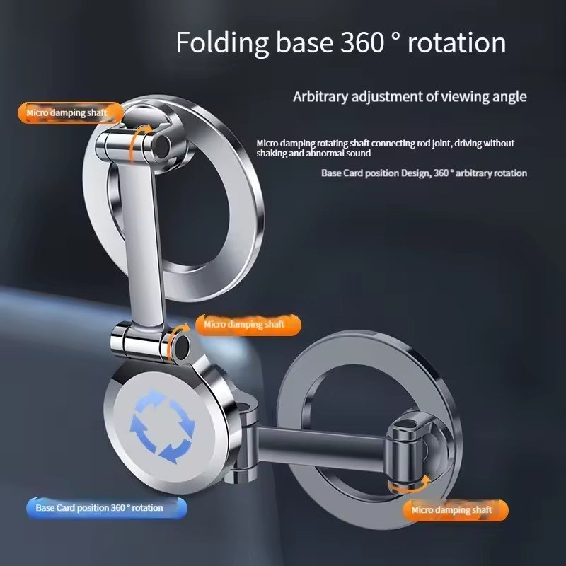 Foldable Metal Car Phone Mount Stick On Cell Phone Holder for Car Dash Dashboard Accessories for Cell Phone