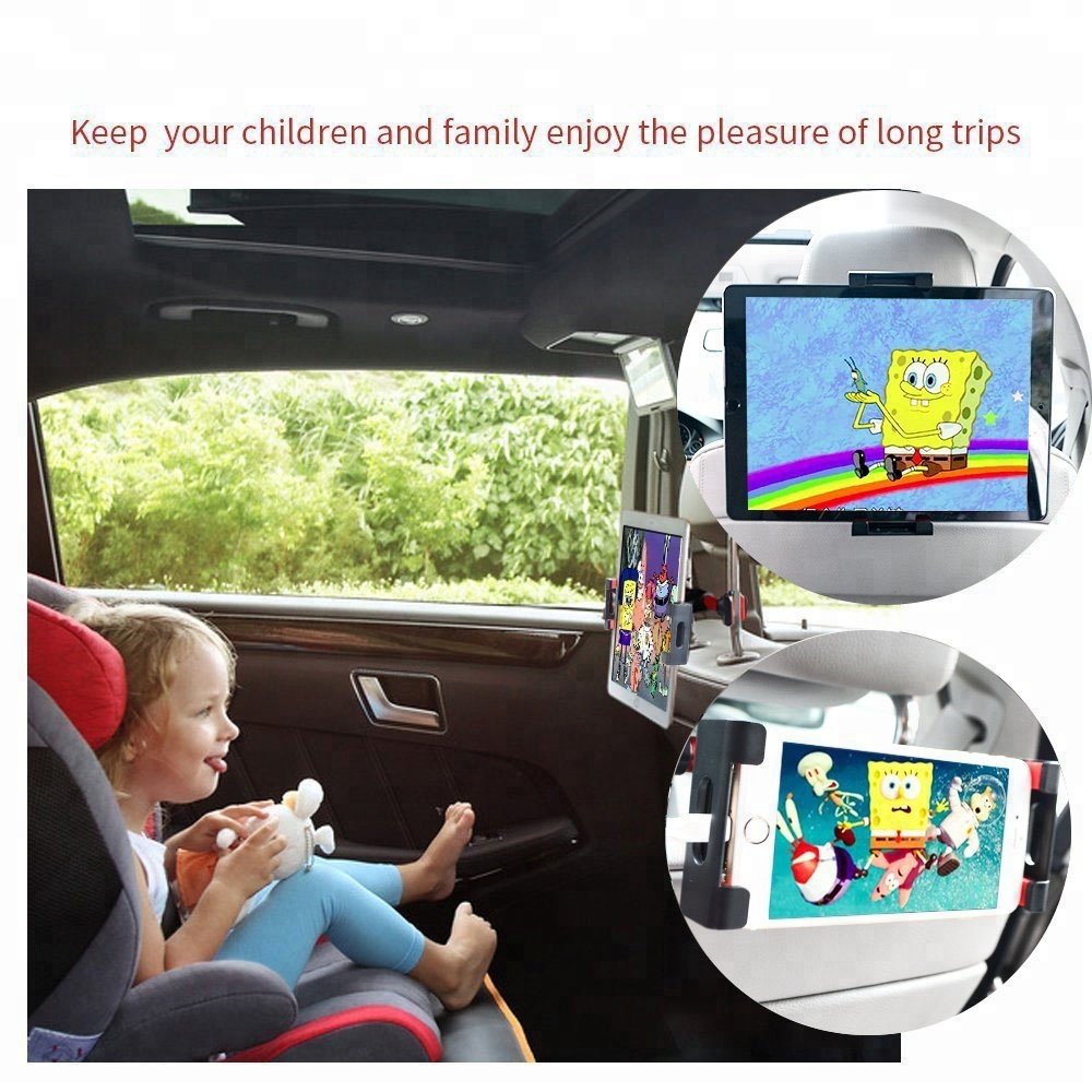 Hot Sales Flexible Wholesale 360 Degree Rotation Rear Back Seat Car Headrest Phone Holder for Tablet and Mobile Phone