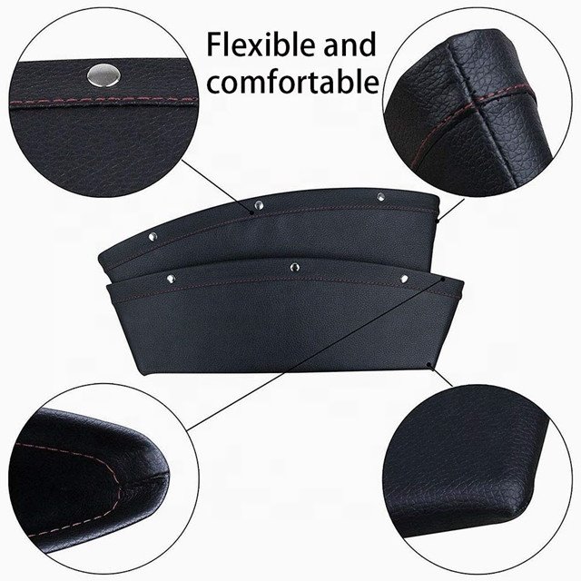 PU Leather Car Storage Bag Cup Holder Car Seat Gap Filler Organizer Between Seats Pocket Organizer Box