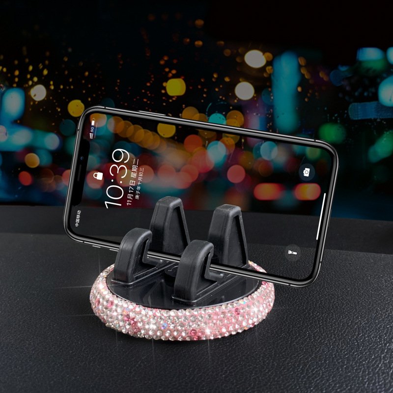 Crystal Diamond Rhinestone Diamond Shiny Goose Phone Stand Holder Center Console Car Mobile Phone Holder