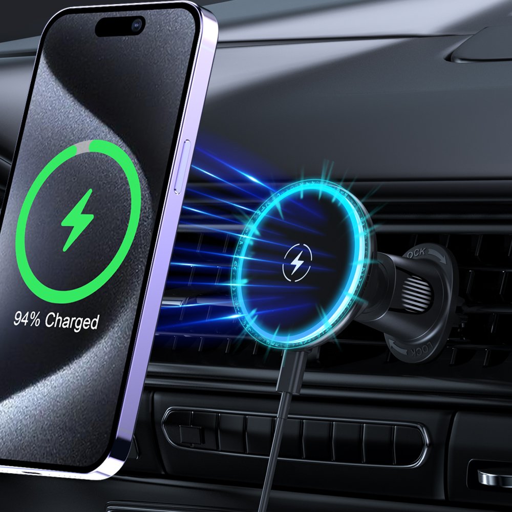 2024 New Trend Car Magnetic Portable charger Holder 15W Wireless Charger Fast Charging Car Phone Holder For iphone 15