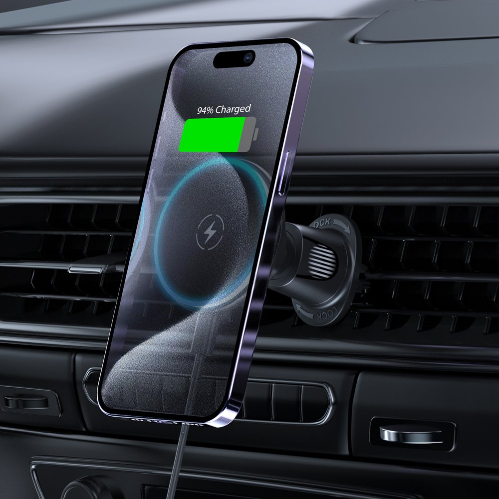 2024 New Trend Car Magnetic Portable charger Holder 15W Wireless Charger Fast Charging Car Phone Holder For iphone 15