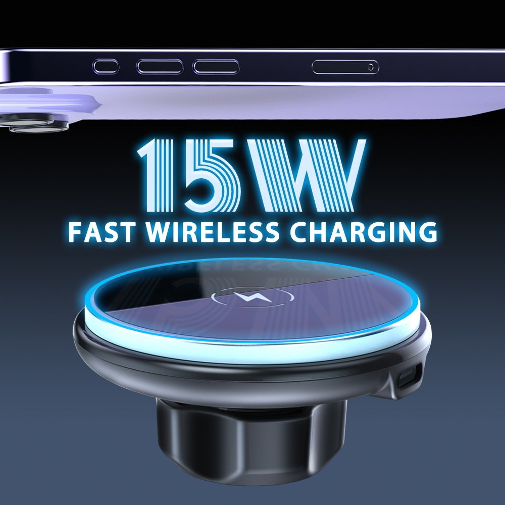 2024 New Trend Car Magnetic Portable charger Holder 15W Wireless Charger Fast Charging Car Phone Holder For iphone 15