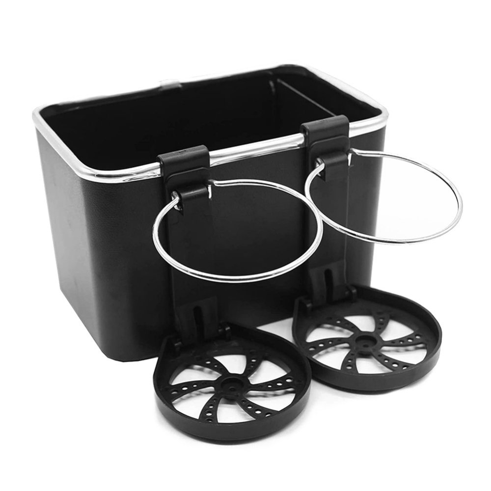 Car Armrest Storage Box for Water Cup Paper Towels Cellphones with Cup Holder Adjustable Strap Car Tissue Boxes Foldable