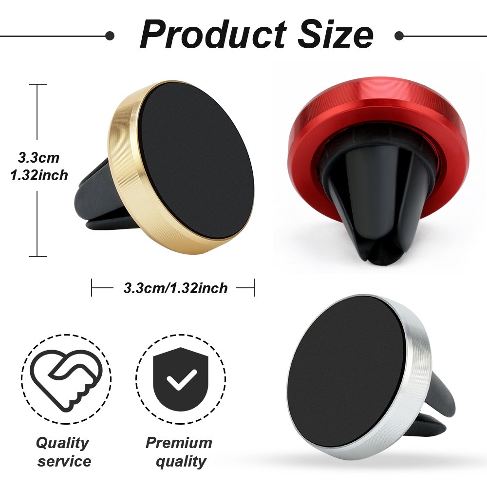 Free Customized 360 Degree Adjustable Universal Magnet Car Mobile Phone Holder, Magnetic Air Vent Car Mount Cell Phone Holder