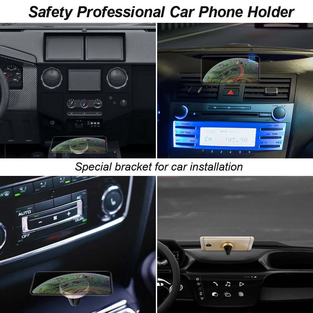 Free Customized 360 Degree Adjustable Universal Magnet Car Mobile Phone Holder, Magnetic Air Vent Car Mount Cell Phone Holder