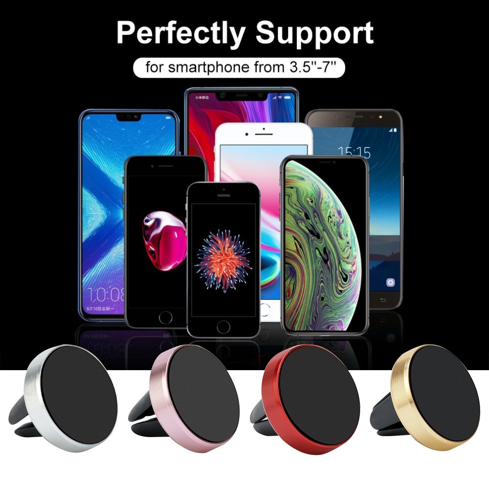 Free Customized 360 Degree Adjustable Universal Magnet Car Mobile Phone Holder, Magnetic Air Vent Car Mount Cell Phone Holder