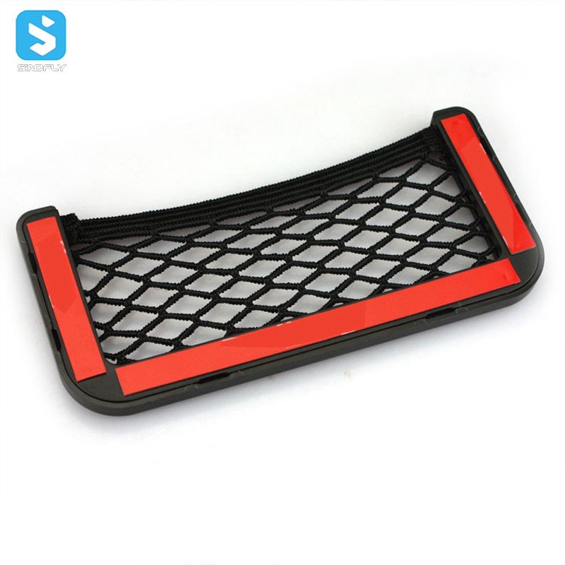 Universal Car sticker net pocket mobile phone holder car storage bag organizer back seat mesh bag pocket