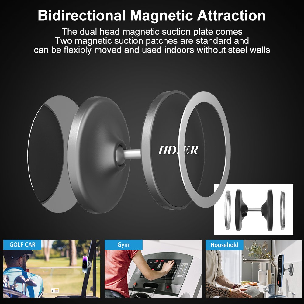 New Trending Magnetic car phone holder mount 10 magnets double magnetic cell phone holder mobile stand magnetic car holder