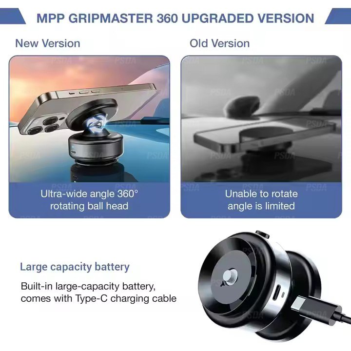 PSDA 360° Rotatable Car Phone Holder Vacuum Magnetic Suction Cup Car Mount Bracket Universal Smartphone Support iPhone Samsung
