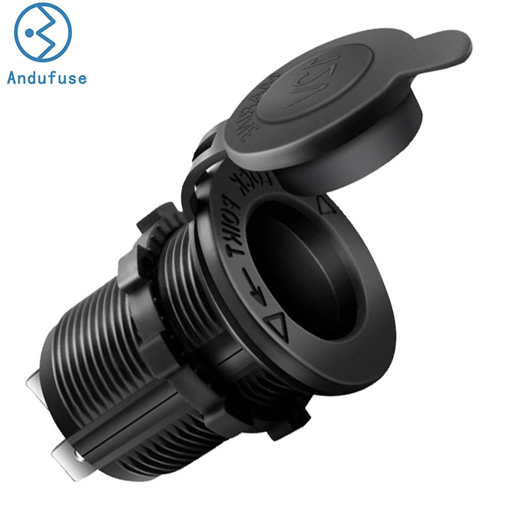 12V/24V Car Cigarette Lighter Socket, For Car Marine Motorcycle ATV RV And More, Car Interior Accessories