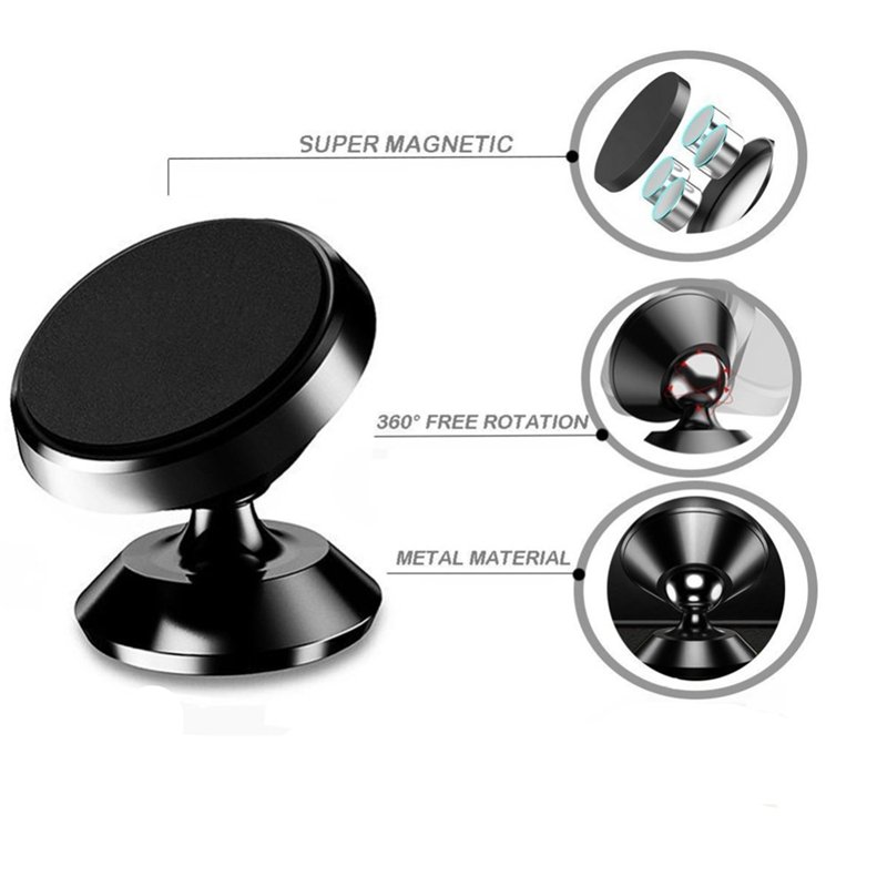 Car Phone Holder 360 Degree Phone Car Console Holder Universal Magnet Mobile Phone Mount Car Mobile Holder