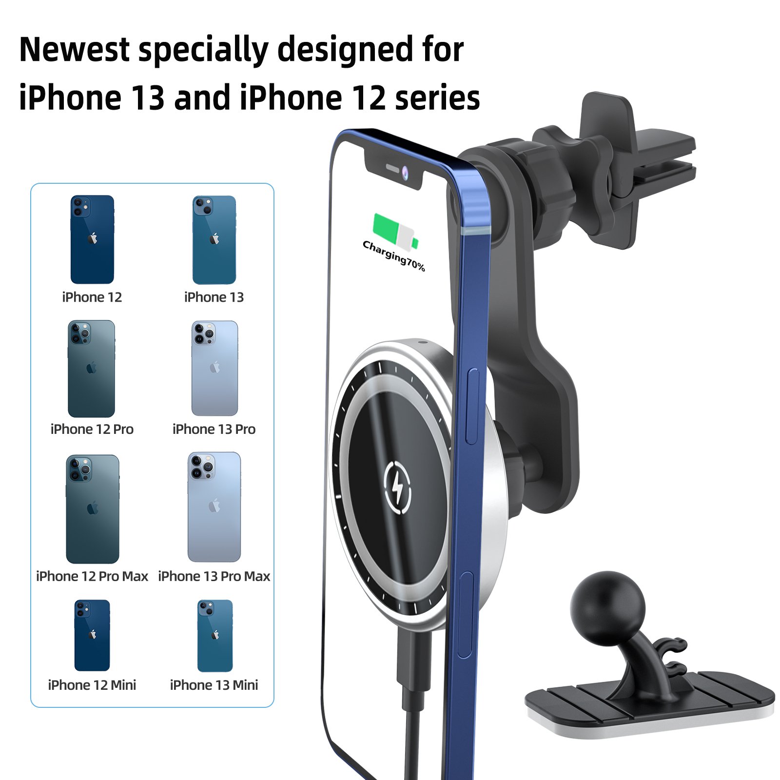 15W Magnetic Fast Car Charger Wireless Phone Holder fast charging for iphone 15 14 Car Wireless Charger For iphone