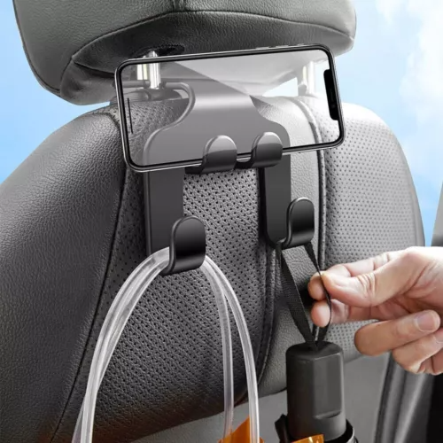 C0987 Auto parts 2Pcs Car Seat Back Phone Holder Hooks Hanger Bag Holder Interior Car Accessories
