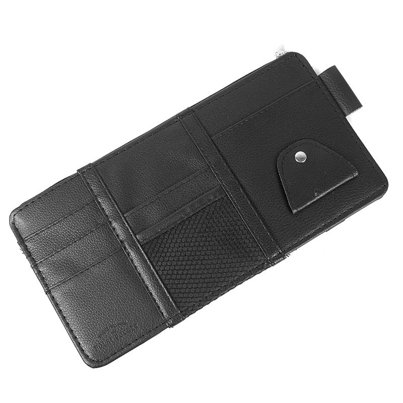 Wholesale Car visor Wallet Storage Bag Card Clip Large Capacity Car Glasses Clip Leather Sun Shield Organizer Bags For Car
