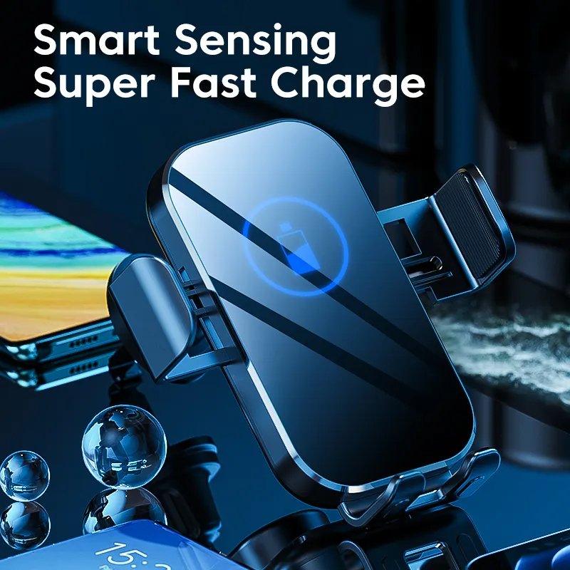 2024 New Electric Car Holder Fast 15W Wireless Charger Adapter for iPhone 16 5V/3A Output 5mm Charging Distance