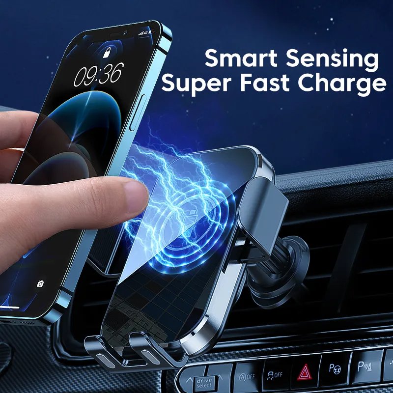 2024 New Electric Car Holder Fast 15W Wireless Charger Adapter for iPhone 16 5V/3A Output 5mm Charging Distance
