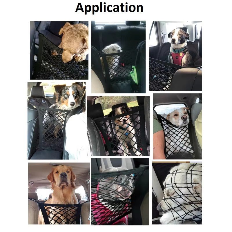 RTS 2025 Dog Seat Cover Car Pet Isolation Protection Safety Net Barrier Car Seat Back Handing Storage Organizer Bags