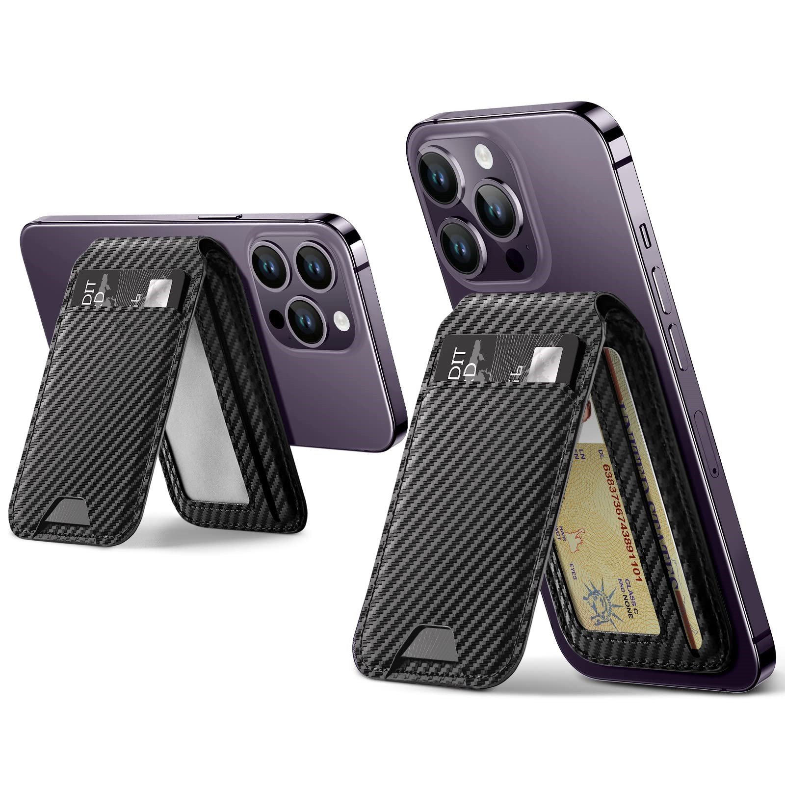 Detachable Leather Wallet Safe Phone Case Card Holder With Stand Custom Magnetic Wallet leather magnetic card holder