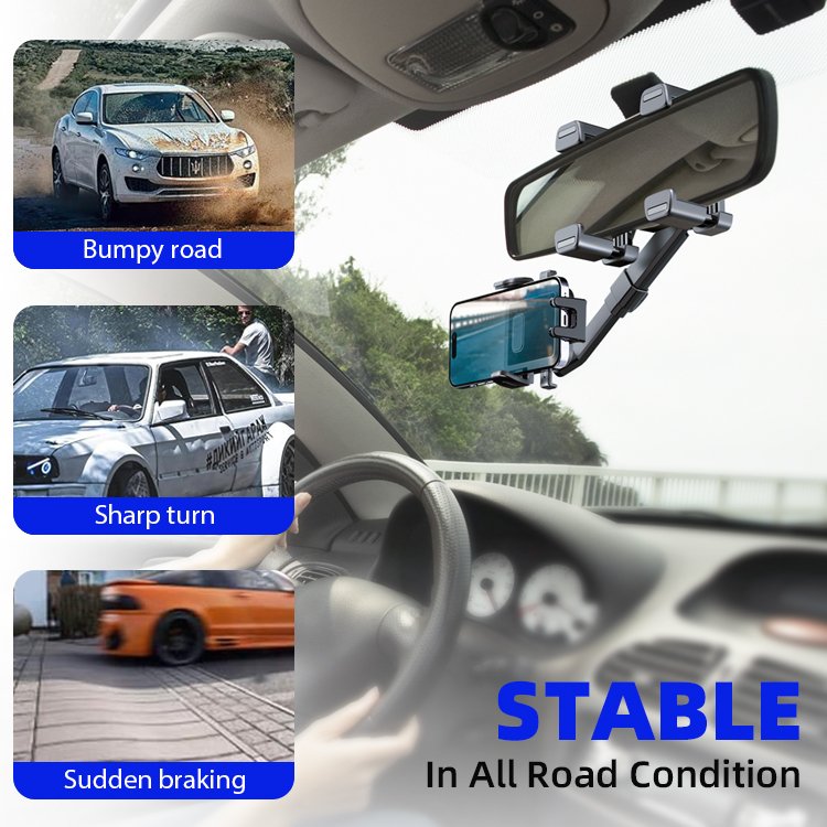New Arrival 360-Adjustable Car Mobile Phone Holders Rearview Mirror Mount Smartphone Bracket Stand Cellphone Holder for Cars