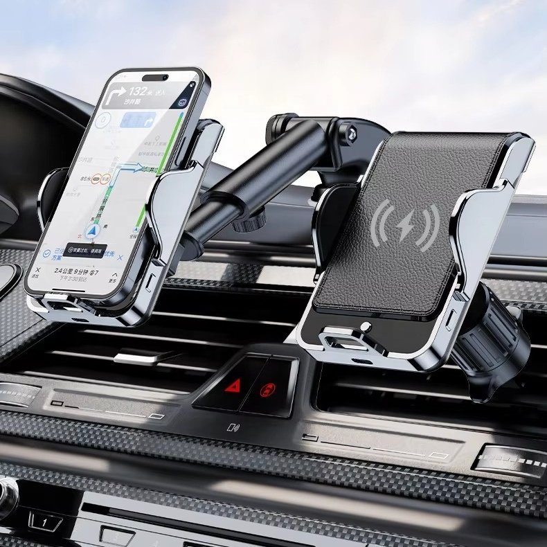 Yipin 2 In 1 Set 360 Rotation Wireless charger car holder Air Vent Dashboard Mobile Stand Car Phone Holders For Car Mount