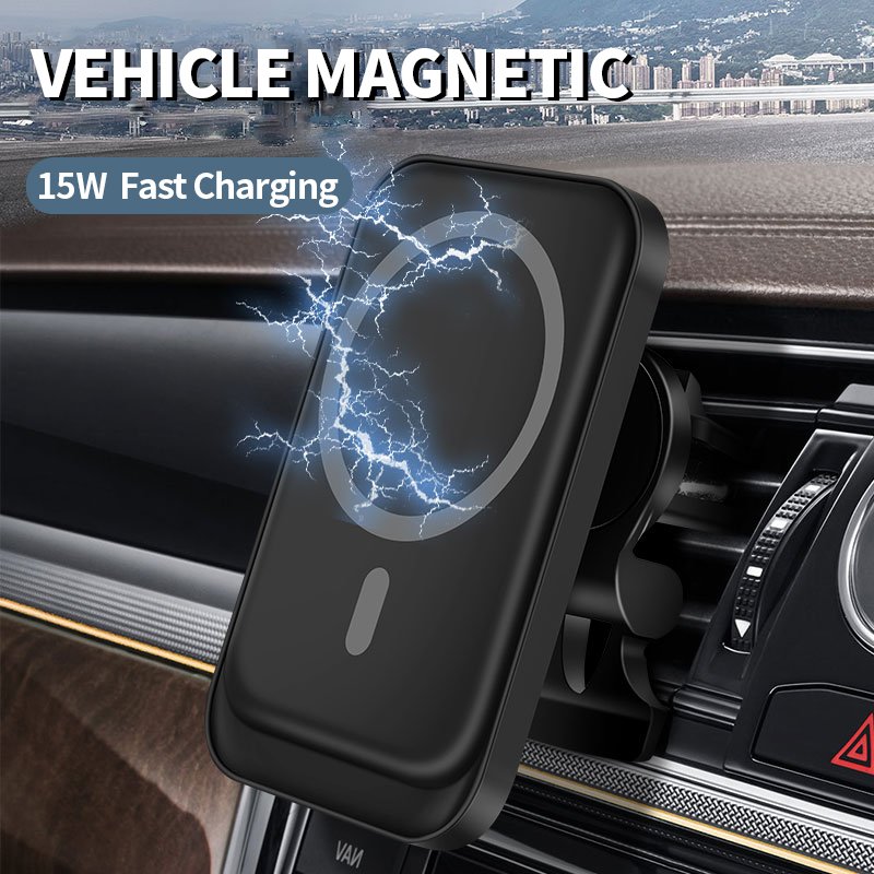 15W Magnetic Car Holder for Air Vent Car Mount Phone Holder Charger for iPhone 13/12 series Wireless Car Charger