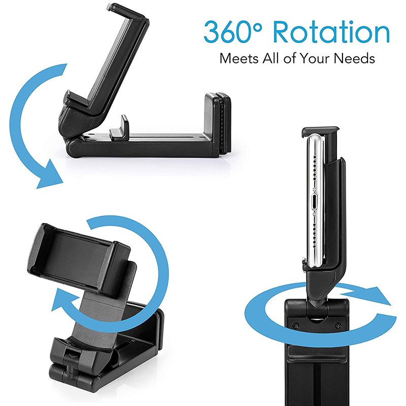 Universal Foldable Airplane in Flight Cell Phone Media Holder Mount 360 Degree Desk Mobile Phone Holder For Travel Table Tray