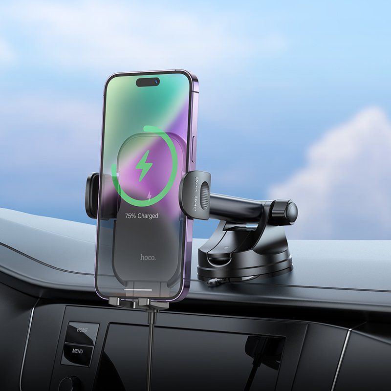 Wireless Fast Charging Portable Car Holder Flexible Electric Dashboard Mount Compatible LG Made PC ABS Aluminium Alloy Riding